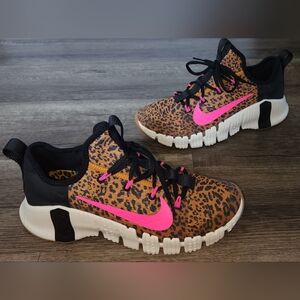 **NEW RARE** Nike Free Metcon 3 Sz 10 Cheetah Leopard Animal Print Hot Neon Pink
